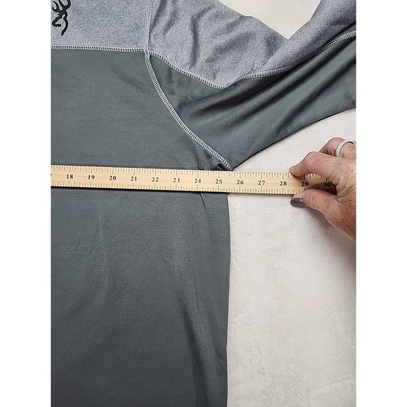 Browning Pullover Jacket Shirt Mens 2 Tone Grey 100% Poly Lng SLV 1/4 Zip‎ Warm - Picture 5 of 7